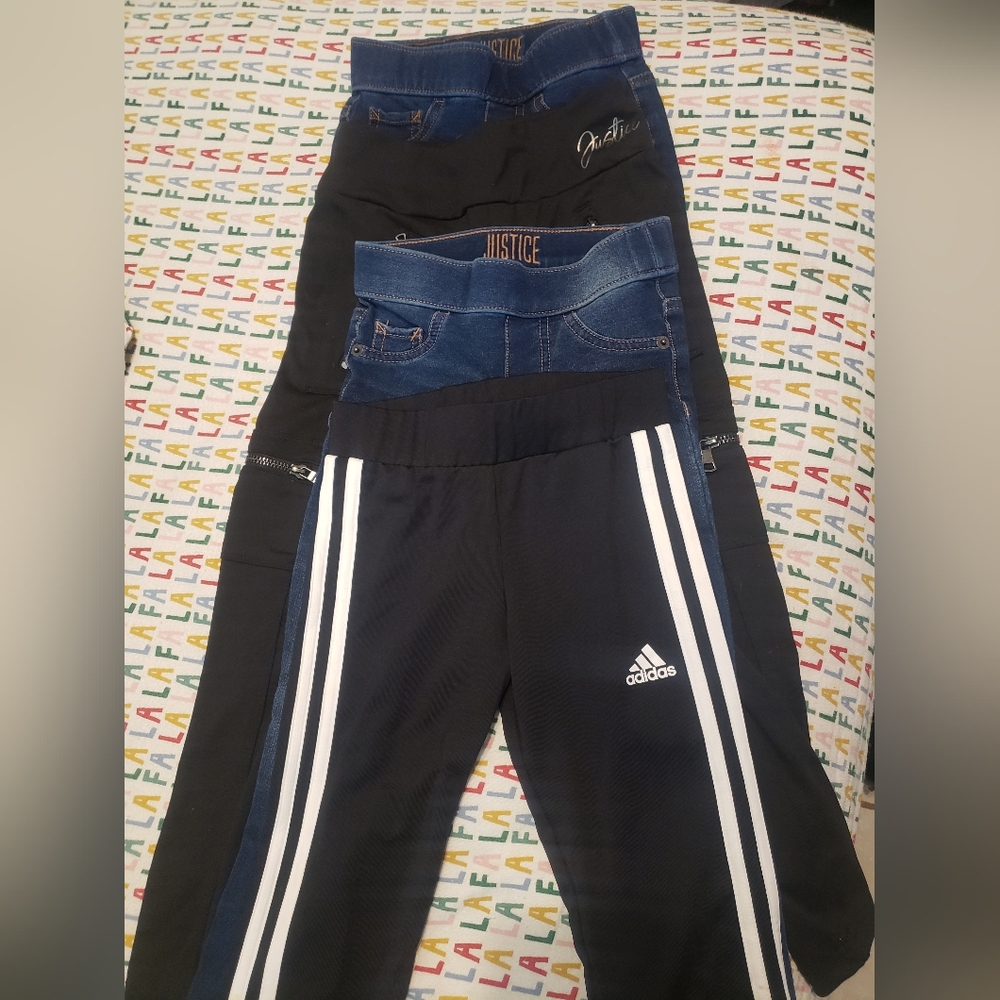 Justice and adidas pants